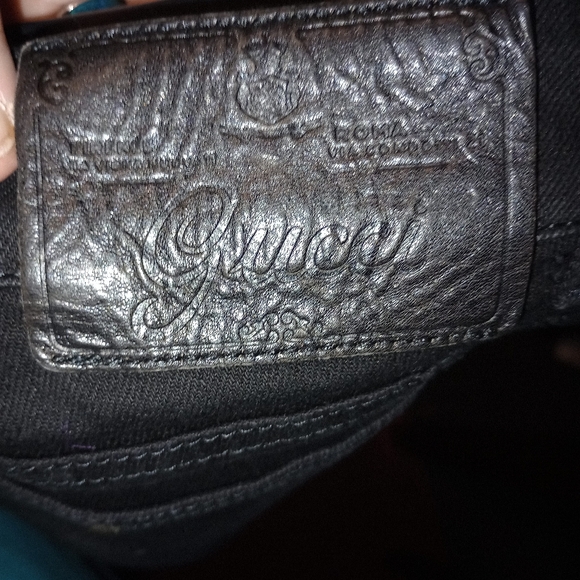 Women's GUCCI Black Denim Jeans with floral pattern Size 40 - Picture 10 of 14